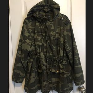 Camp print utility jacket